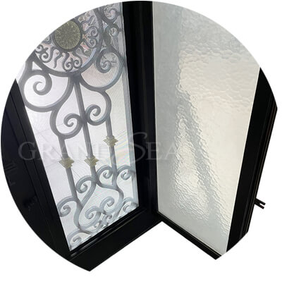 eyebow arched wrought iron doors