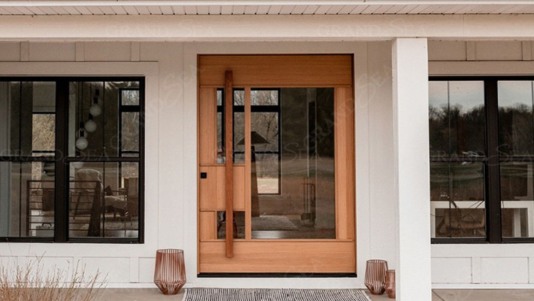 pivot door with glass