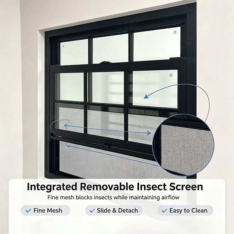 hung window with insect screen