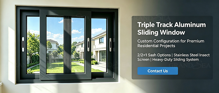 triple track aluminum sliding window