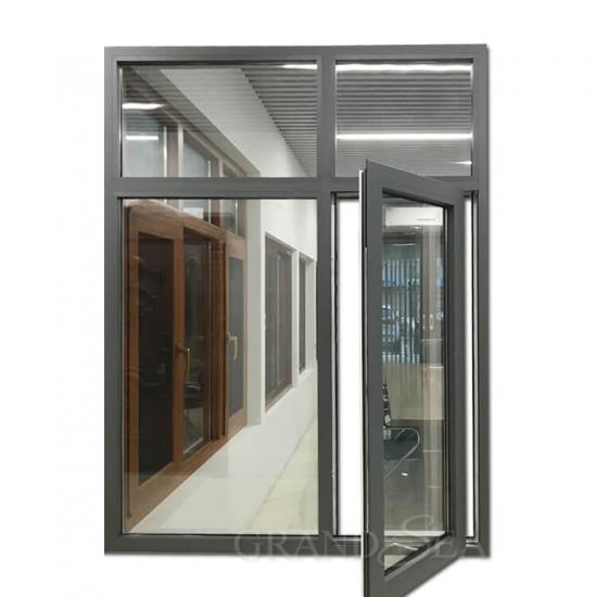 fenêtre à battants en aluminium de couleur grise