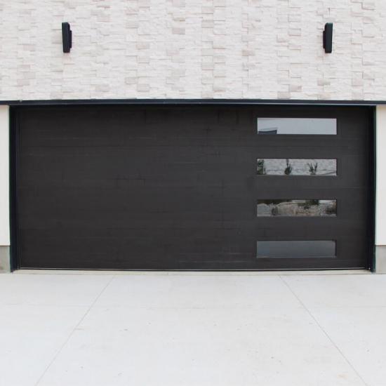black garage door design