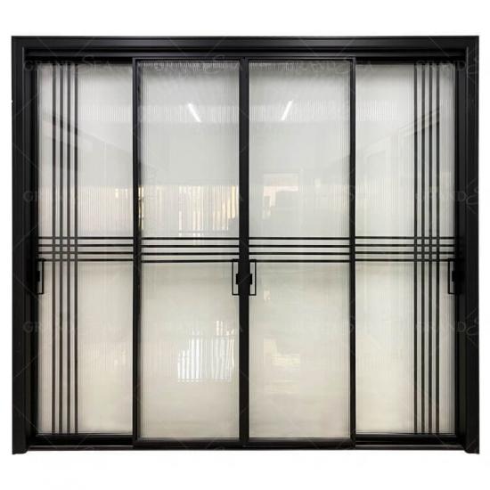 black aluminum glass sliding door designs
