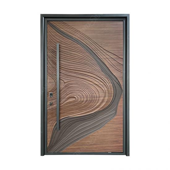 porte d'entrée pivotante en bois