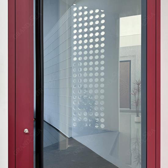 glass aluminum pivot door