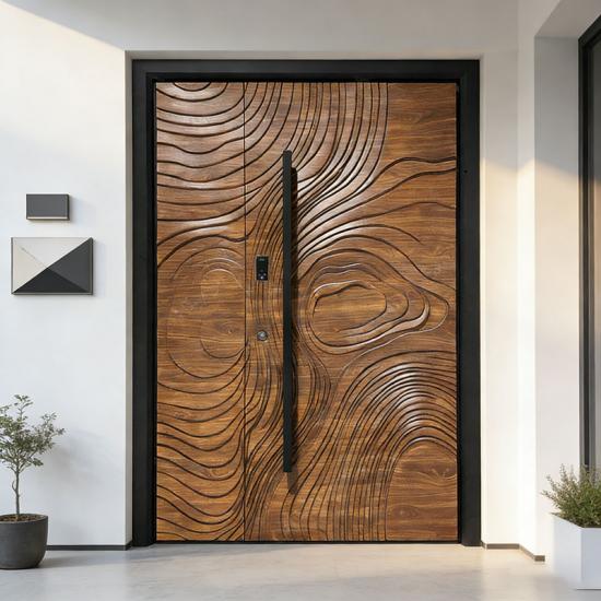 porte pivotante en bois massif