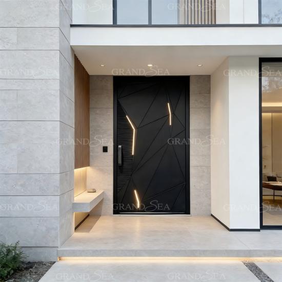 porte pivotante extérieure en aluminium