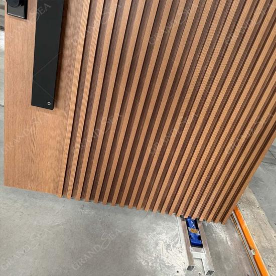 Solid wood pivot entry door