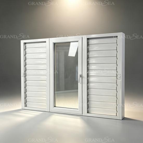 fenêtre à jalousie en aluminium blanc