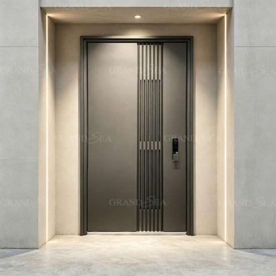 porte d'entrée en aluminium moulé