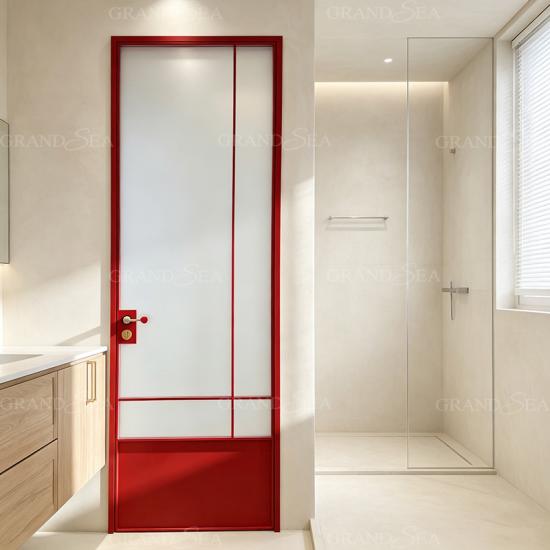 Porte rétro en aluminium et verre