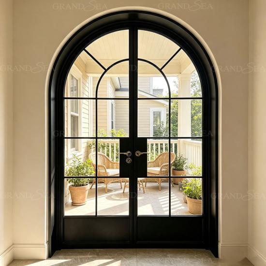 double porte vitrée à cadre noir